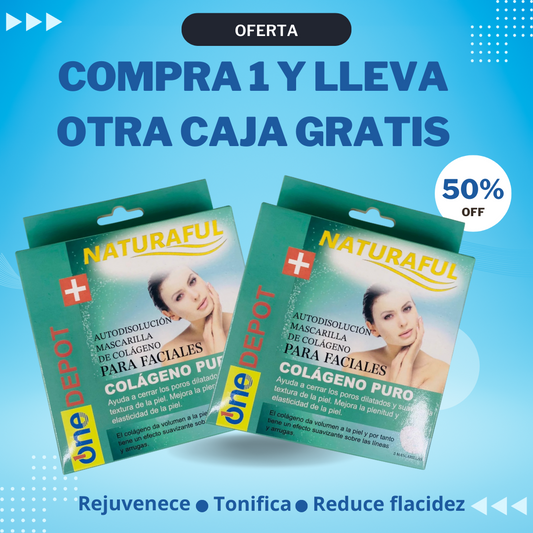 Rejuvenece tu rostro. Compra 5 máscaras de colágeno y lleva 5 más gratis.