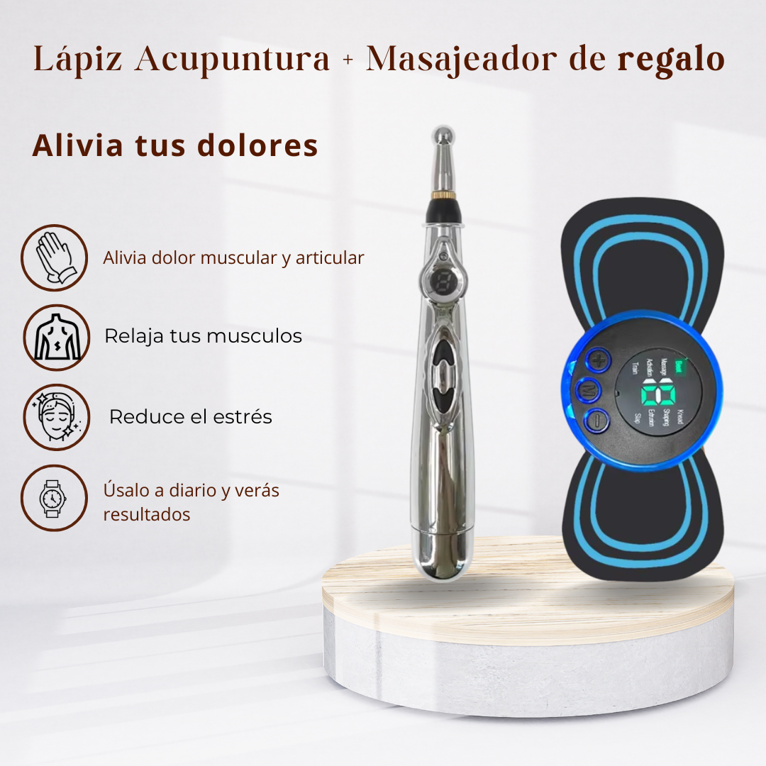 Llegó el alivio del dolor: Lápiz de Acupuntura sin aguja + Masajeador GRATIS
